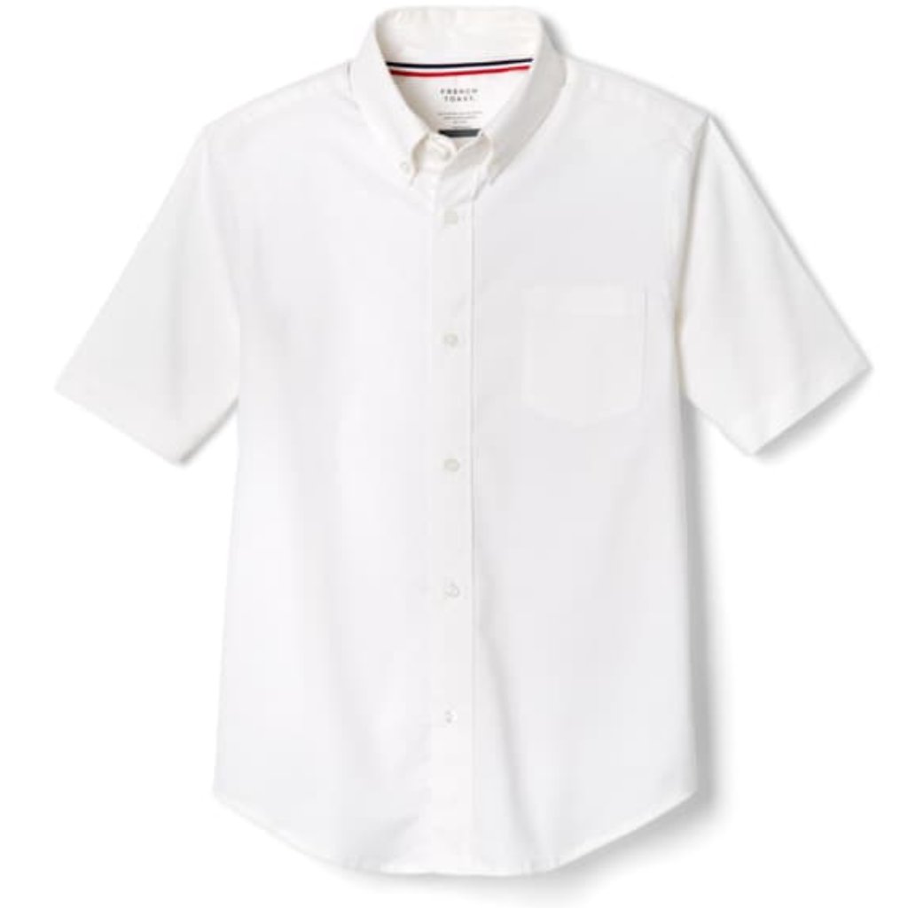 French Toast Se9003 Boys Oxford Short Sleeve Button Down Shirt White